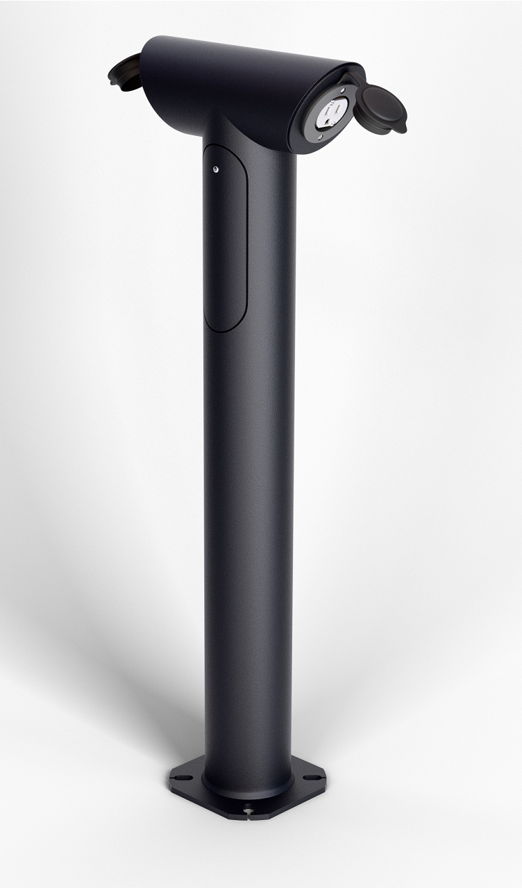 Parking pedestal 30 inches Round, two sides, Angular